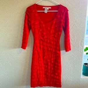Red/orange ruffled dress